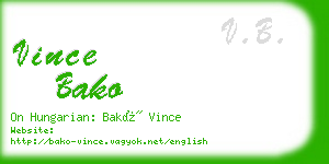 vince bako business card